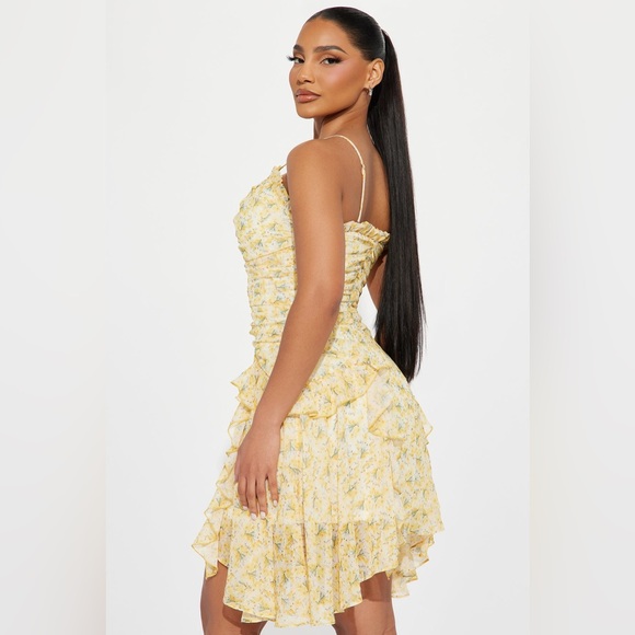 Fashion Nova Yellow Floral Mini Dress - Picture 2 of 4